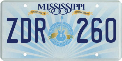 MS license plate ZDR260