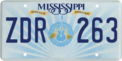 MS license plate ZDR263
