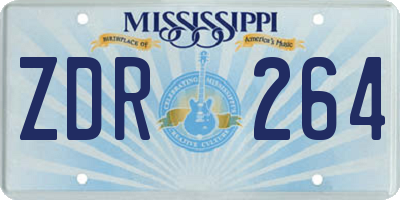 MS license plate ZDR264