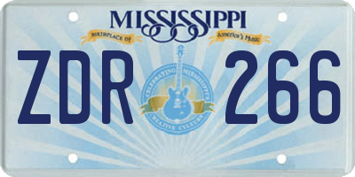 MS license plate ZDR266