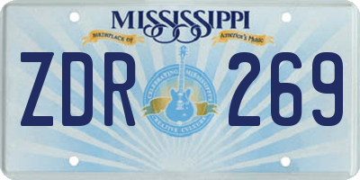MS license plate ZDR269