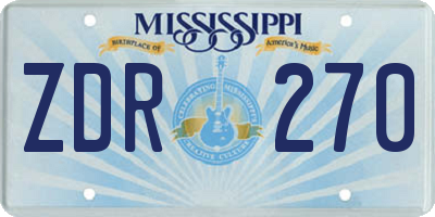 MS license plate ZDR270