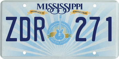 MS license plate ZDR271