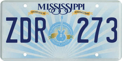 MS license plate ZDR273