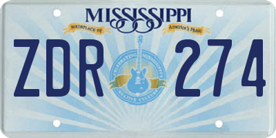 MS license plate ZDR274