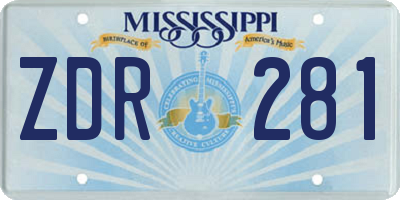 MS license plate ZDR281