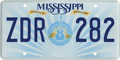 MS license plate ZDR282