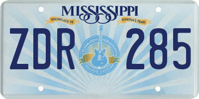 MS license plate ZDR285
