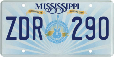 MS license plate ZDR290