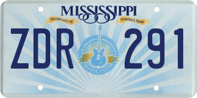 MS license plate ZDR291