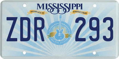 MS license plate ZDR293