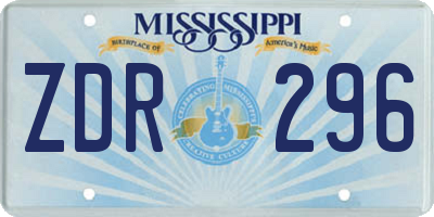 MS license plate ZDR296