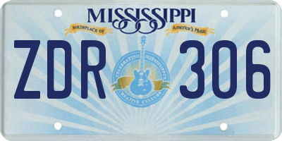MS license plate ZDR306