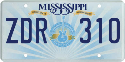 MS license plate ZDR310
