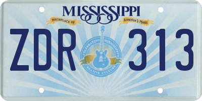 MS license plate ZDR313