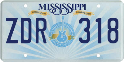 MS license plate ZDR318