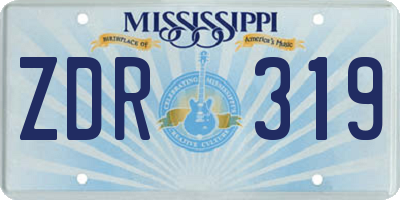 MS license plate ZDR319