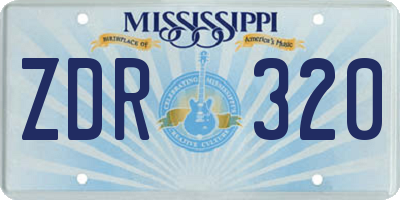 MS license plate ZDR320