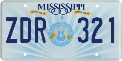 MS license plate ZDR321