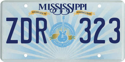 MS license plate ZDR323