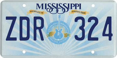 MS license plate ZDR324