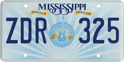 MS license plate ZDR325