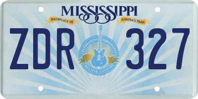 MS license plate ZDR327