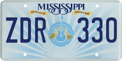 MS license plate ZDR330
