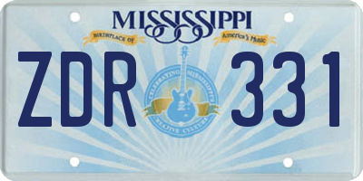 MS license plate ZDR331
