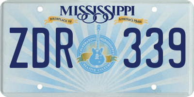 MS license plate ZDR339