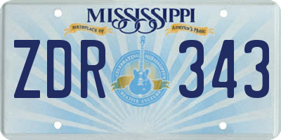 MS license plate ZDR343