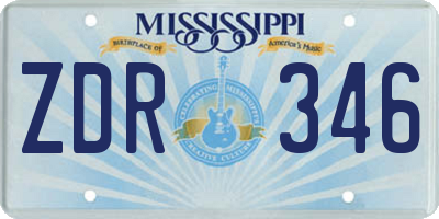 MS license plate ZDR346