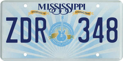 MS license plate ZDR348