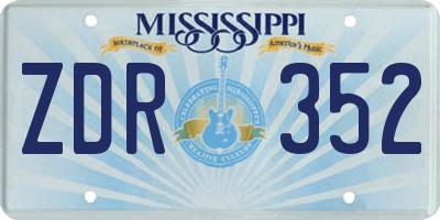 MS license plate ZDR352