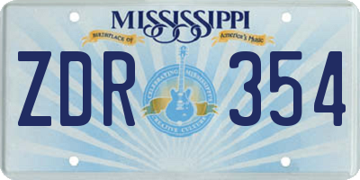 MS license plate ZDR354