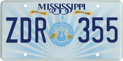 MS license plate ZDR355