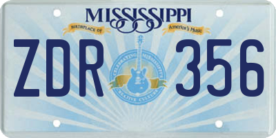 MS license plate ZDR356