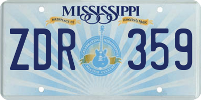 MS license plate ZDR359