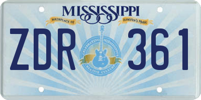 MS license plate ZDR361