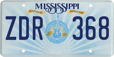 MS license plate ZDR368
