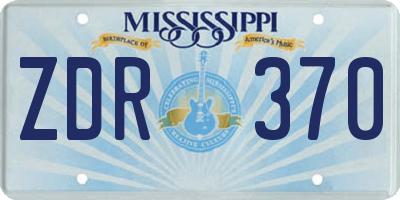 MS license plate ZDR370
