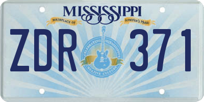 MS license plate ZDR371