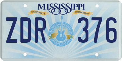 MS license plate ZDR376
