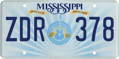 MS license plate ZDR378
