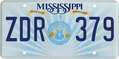 MS license plate ZDR379