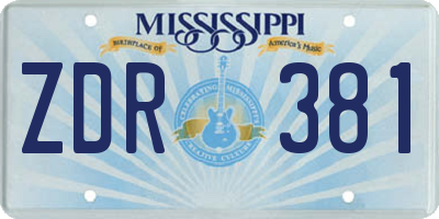 MS license plate ZDR381