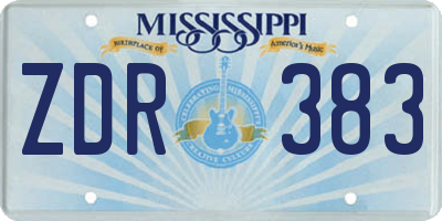 MS license plate ZDR383
