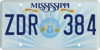 MS license plate ZDR384