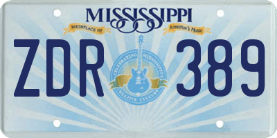 MS license plate ZDR389