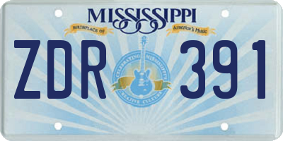 MS license plate ZDR391